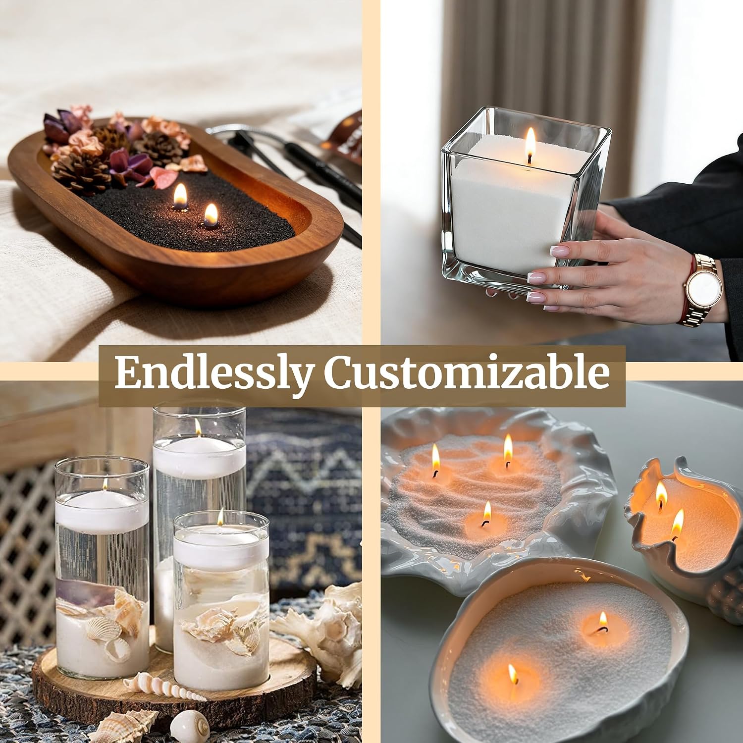 64 أونصة رمل شمعي لؤلؤي مع فتا - مراجعة Home Fragrance Candles وسعره